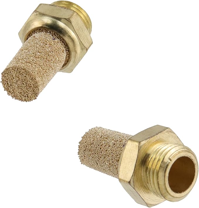 Wealrit 10 PCS Pneumatic Exhaust Mufflers, 1/8" Male Thread Hex Copper Air - Image 3