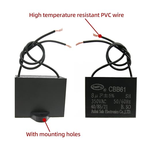 CBB61 Capacitor 8uf 350V AC Ceiling Fan 2 Wire 50/60Hz - Image 3