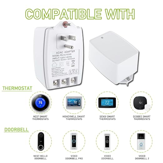 16.5V 1810mA Plug in Thermostat and Doorbell Transformer 16.5 Volt Transformer - Image 7