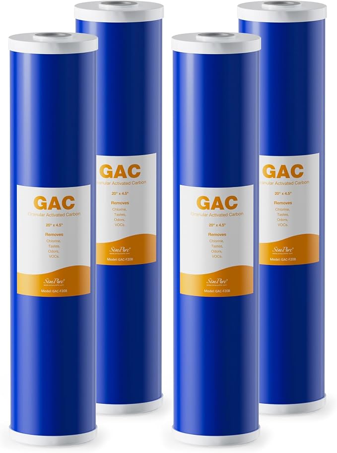 SimPure Whole House Water Filter Cartridges 20" x 4.5" GAC Granular Carbon by SimPure_Water