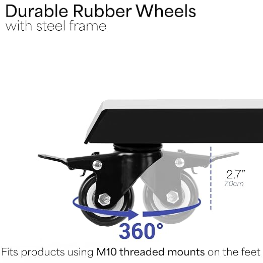 VIVO 2 inch M10 Threaded Locking Casters, Heavy Duty Replacement Wheels - Image 3