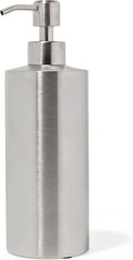 Silver Soap Dispenser Stainless Steel for Bathroom and Kitchen Sink, 15oz Refillable Round Rustproof Hand Dish Soap Dispenser Pump for Detergent, Lotion, and Countertop