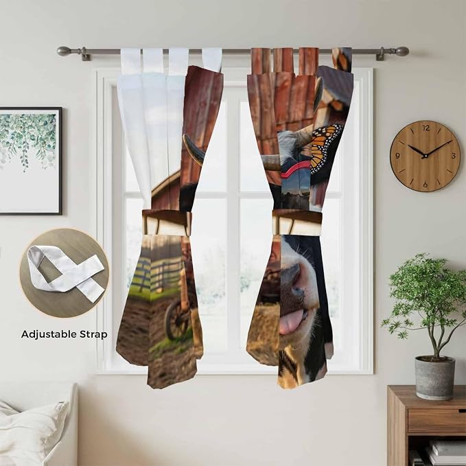 Farm Cows Bedroom Curtains 72 Inch Length, Window Curtains Tab Top, Farmhouse - Image 5