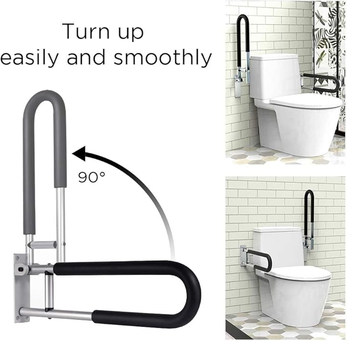 Handicap Grab Bars Rails 29.5 Inch Toilet Handrails Bathroom Safety Bar Hand Support Rail Handicapped Handrail Accessories for Seniors Elderly Disabled Mounted Bath Grips