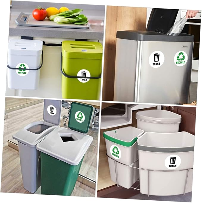 Veemoon 6-Piece Set of Self-Adhesive Garbage Classification Label Stickers - Image 2