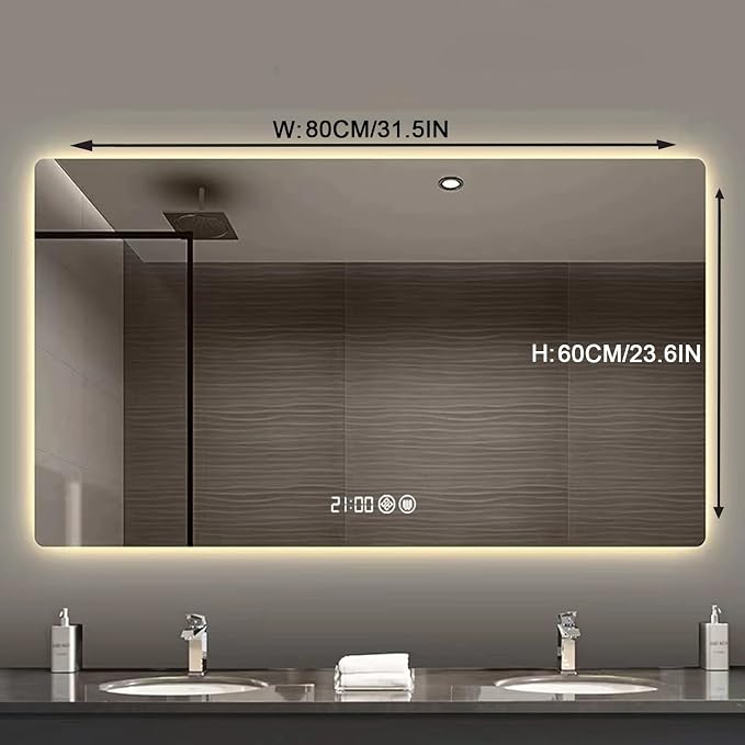 Bathroom Mirror with LED Lights，LED Bathroom Mirror，Smart Lighted Bathroom - Image 2
