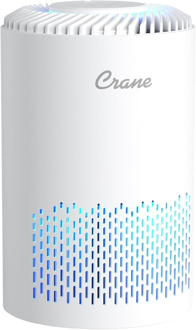Crane True HEPA Air Purifier for Home, and Dorm Room, Bedroom Essentials by Crane