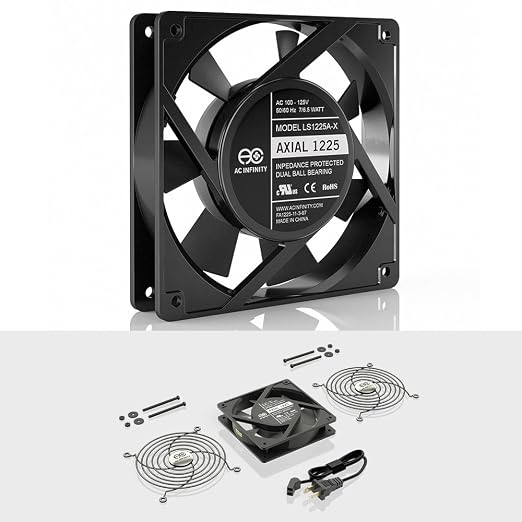 AC Infinity AXIAL 1225, Quiet Muffin Fan, 120V AC 120mm x 25mm Low Speed - Image 2