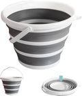 Collapsible Water Bucket (10L / 2.6 Gal) – Portable, Easy to Carry & Store, Ideal for Car Wash, Cleaning, Camping, Fishing, Outdoor Activities with Collapsible Handle Design, 2 Pack