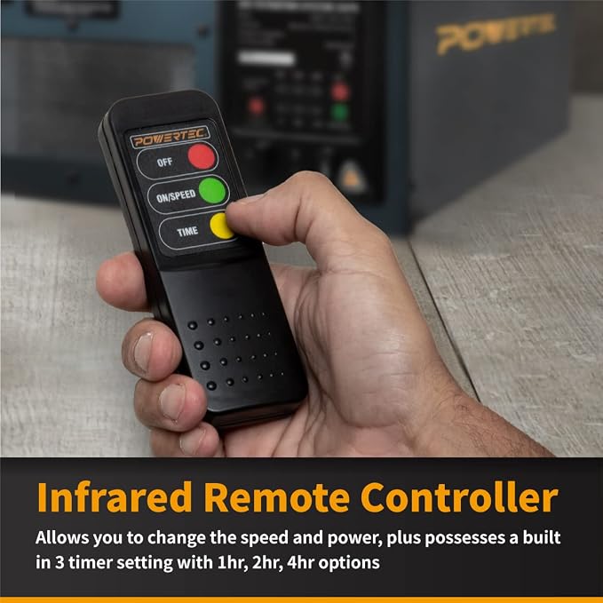 POWERTEC 3-Speed Remote Controlled Air Filtration System Woodworking, Hanging - Image 6
