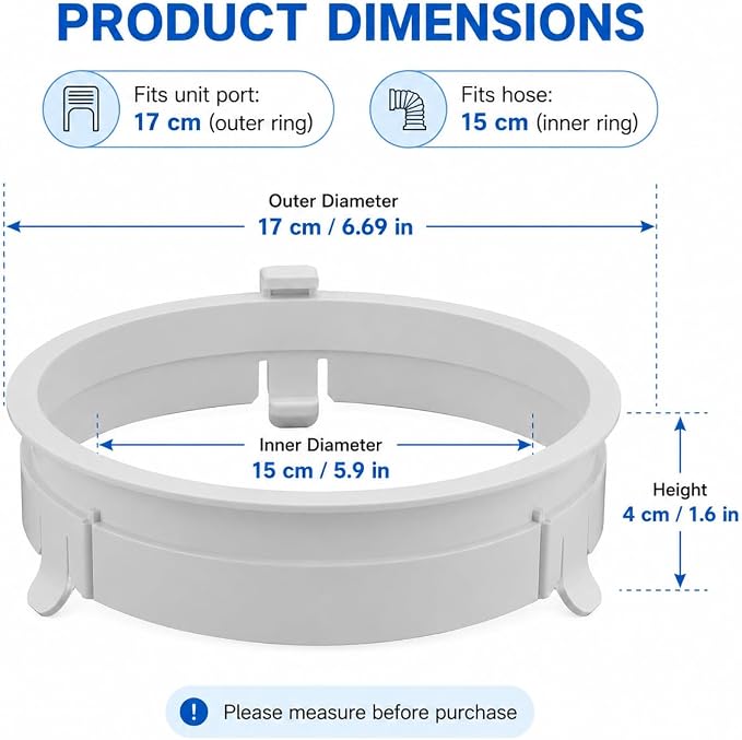 Portable Air Conditioner Exhaust Duct Connector, Outer 6.69 Inch Inner 5.9 Inch - Image 2
