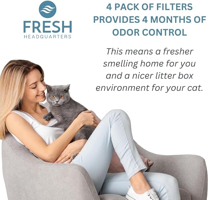 4-Pack Activated Carbon Filter for Cat Litter Box - Image 5