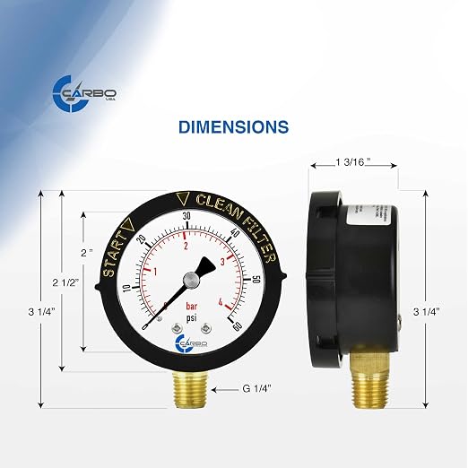 Water Pressure Gauge for Swimming Pool Filter, 60psi Plumbing Clean Filter - Image 6