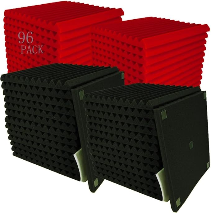 96 Pack Allxinlog Absorb the echo Acoustic Foam Panel Wedge Studio by XIN%26LOG