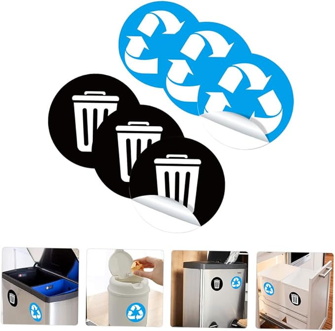 1Set PVC Waste Sorting Stickers Self Adhesive Trash Bin Labels - Image 4