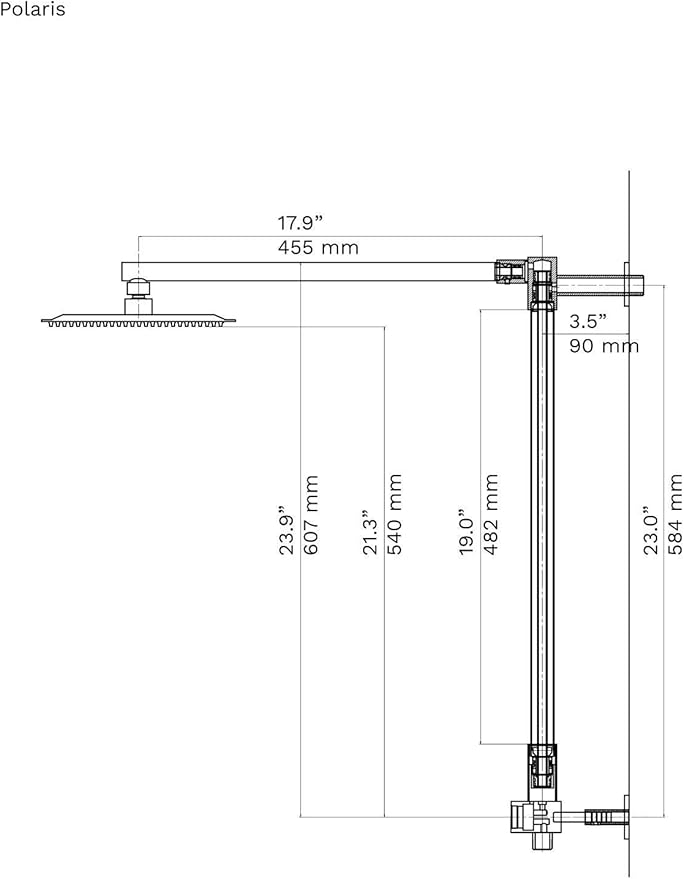 Fennocasa Polaris 1 Rain Shower System, includes 8” Rainfall Shower Head, High Pressure Handheld Combo, 3-Setting Handheld Spray, Height Adjustable Spray Holder, 60” Hose (Oil Rubbed Bronze)