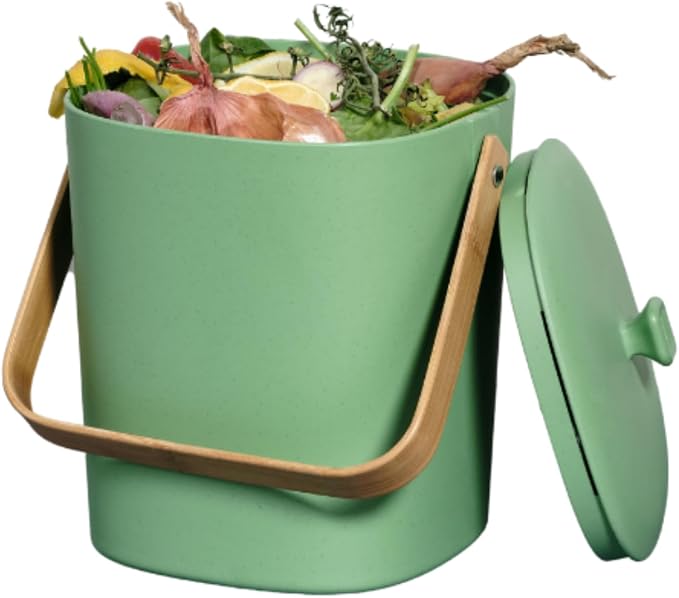 Bamboozle Countertop Compost Bin Kitchen | 1 Gallon | Odorless Composting Bin by Bamboozle