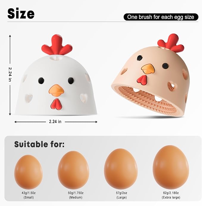 2PCS Egg Cleaner, Egg Washer for Fresh Eggs, Silicone Chicken Coop Accessories - Image 2
