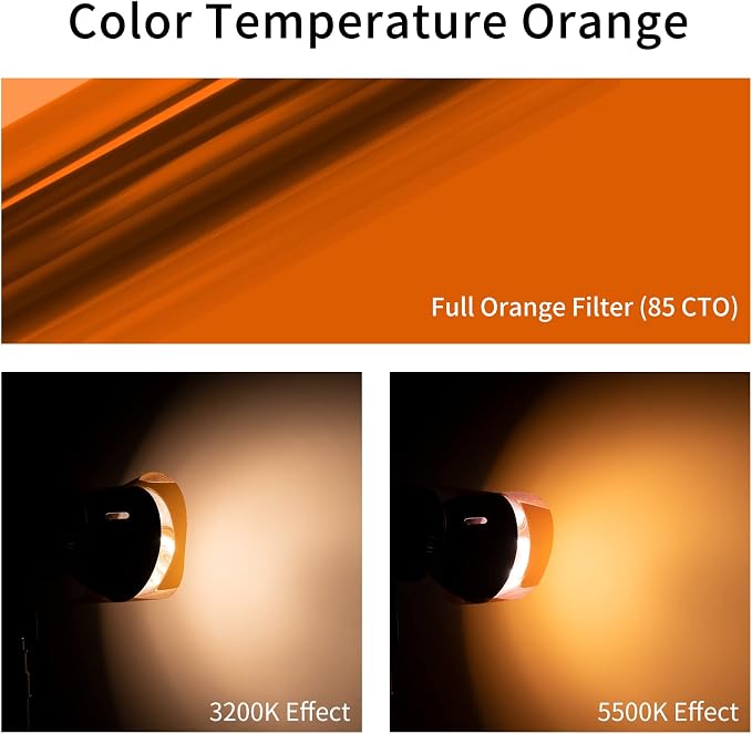 Meking 16x20 inches Lighting Gels CTO Photo Lights Gel Filters Transparent - Image 3