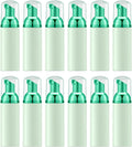 Lil Ray 2 Oz Empty Green Foam Pump Bottle, Travel Foamer Soap Dispenser for Lash Shampoo, Hand Soap, Foaming Cleaner(Green Pump, 12 PCS)