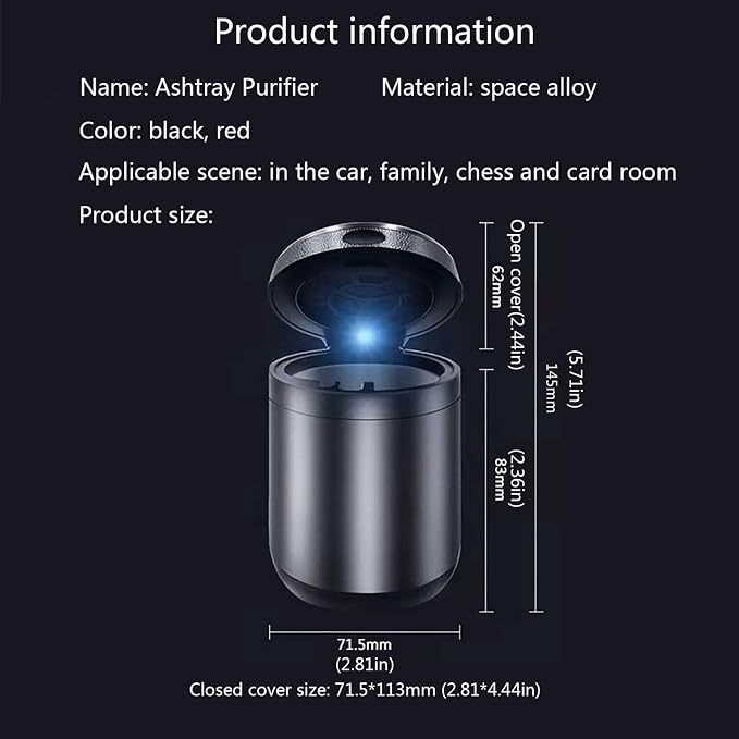 Car Ashtray Built-in Aromatherapy Tablets to Purify The Air Removable Inner - Image 2