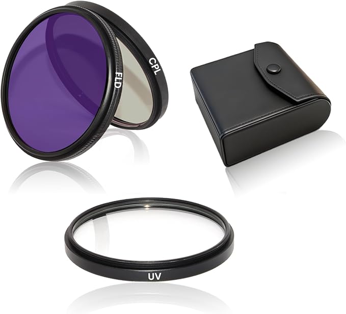 55mm 3Pack Camera Lens Filter Kit, Ultra Slim Aluminum Alloy Frame UV by WOKYO