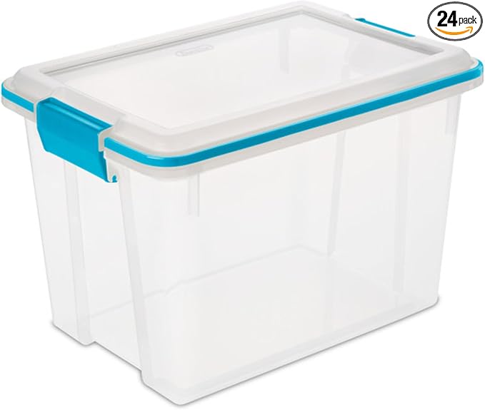 Sterilite 24-Pack Gasket Box, Weather-Resistant Storage Bins by Sterilite