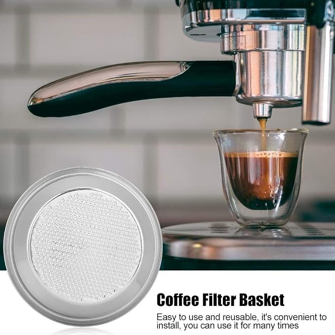 Fdit 58mm Stainless Steel Coffee Filter Basket Single Layer Double Doses Filter - Image 3