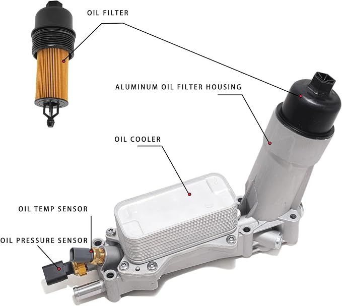 926-959 Aluminum Engine Oil Filter Housing Oil Cooler Kit - Image 3