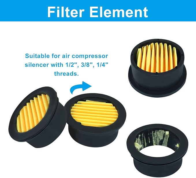 Zorfeter 6PCS Air Compressor Silencer Filter Elements - Image 4