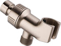 Universal Shower Head Holder for Handheld Shower Head, Adjustable Shower Arm Mount Bracket with Brass Swivel Ball, Shower Head Support - Brushed Nickel