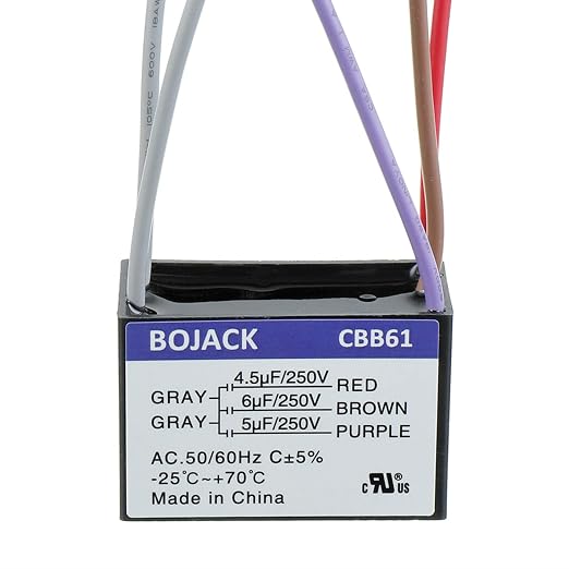 BOJACK CBB61 4.5uF+6uF+5uF 250V AC Ceiling Fan Starting Capacitor by BOJACK