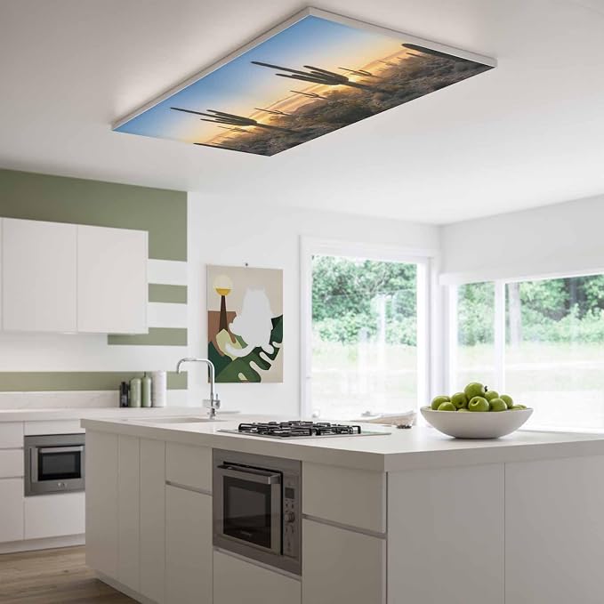 Fluorescent Light Covers for Drop Ceiling Desert Cactus Sunset Magnetic Light - Image 2