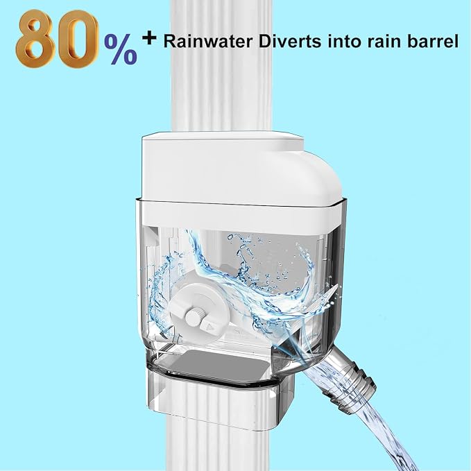 Gutter Downspout Diverter with Built-in Filter Screen Fits - Image 4