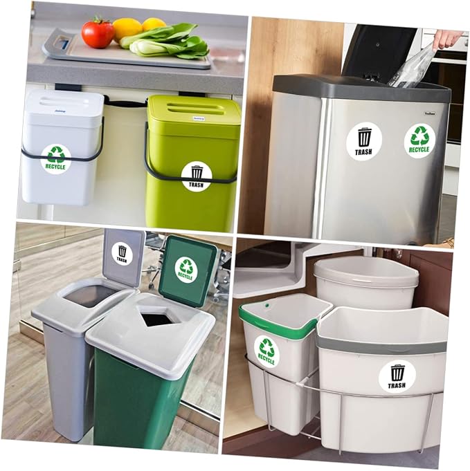 Removable Garbage Can Labels Waste Sorting Stickers Bathroom Trash Bin Combo - Image 3