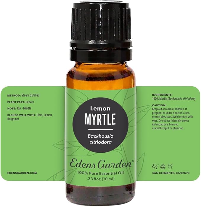 Edens Garden Myrtle- Lemon Essential Oil- 100% Pure Premium Grade, Undiluted, Natural, Therapeutic, Aromatherapy, The Best for Diffuser, Candle, Laundry, Humidifiers 10 ml (.33 fl oz)