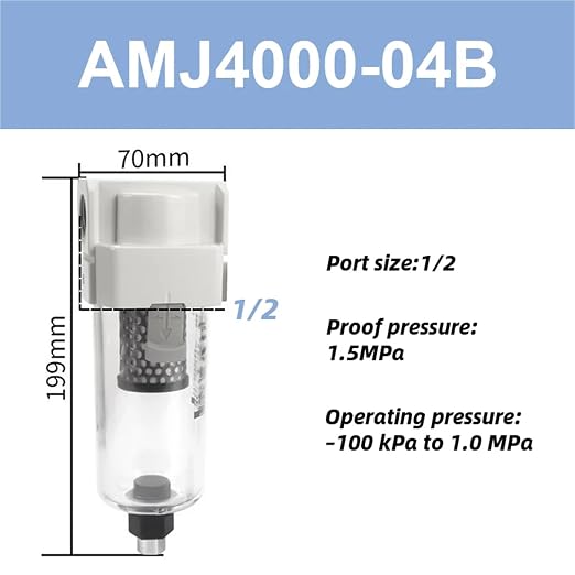 1pc Vacuum Water Droplet Separator Vacuum Pipeline Filter Negative Pressure - Image 2