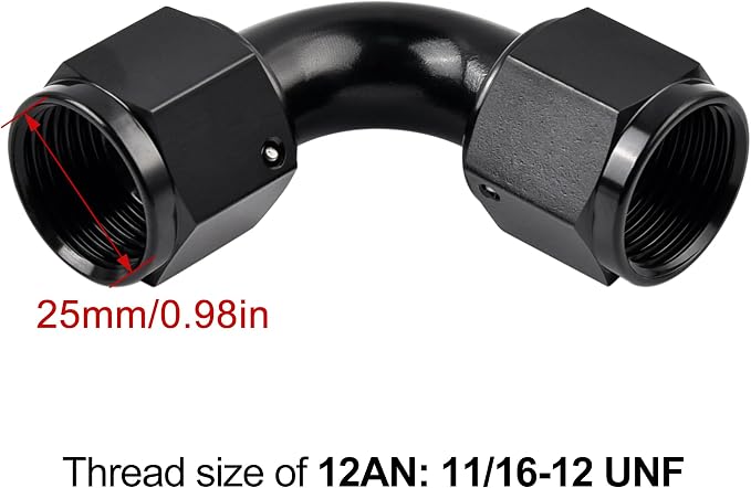 EVIL ENERGY 12AN Female to 12AN Female 90 degree Swivel Coupler Fitting Union - Image 3