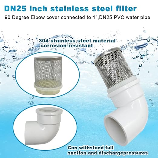Cotonlake1 inch Stainless Steel Filter Cover Connected to 90 degree elbow 1" - Image 2