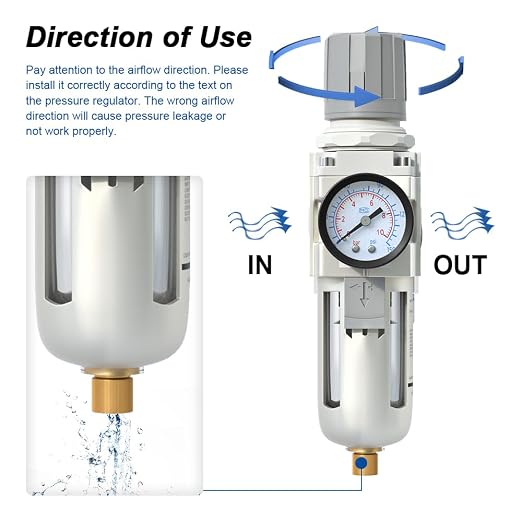 AIRZOE 3/8" NPT Air Filter Regulator Combo Piggyback, 5 Micron Brass Element - Image 4