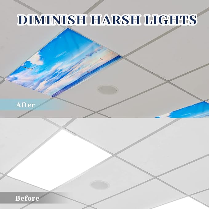 Hortsun 4 Pack Fluorescent Light Covers 4 x 2 Feet Magnetic Light Cover - Image 3