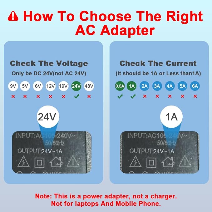 24V 1A Power Supply Adapter 24W Switching Power Cord - Image 5