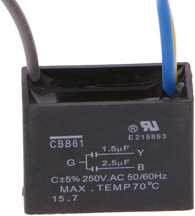 Black CBB61 1.5uF+2.5uF 3 Wires 50/60Hz Capacitor - Image 7