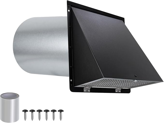4 Inch Dryer Vent Cover Outside, Dryer Wall Vent Exhaust Vent Cover, Hooded by JYINCPED