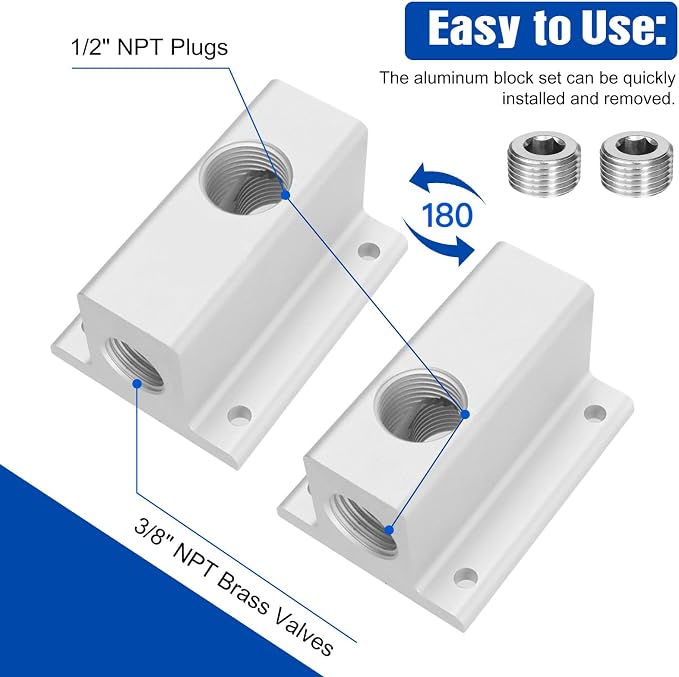 3/4'' Compressed Air Outlet Kit, Shop Air Line Kit Includes Air Compressor - Image 3