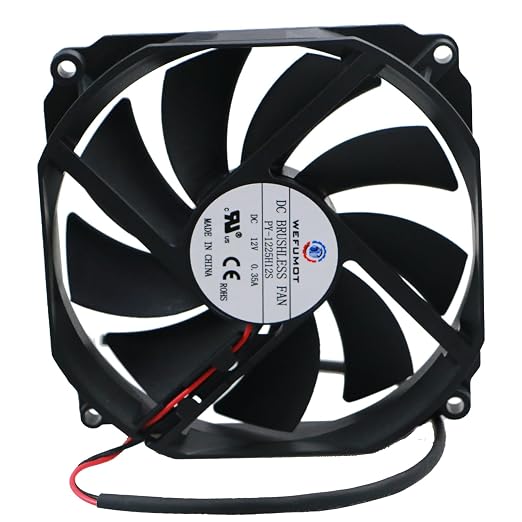 Axial Fan DC 12V 3W 0.35A, Length 4.3 Inch Height 4.3 Inch Thichness 0.98 Inch by WEFUMOT