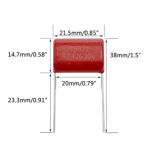 20pcs CBB22 630V 474J 0.47UF 470NF Metallized Polypropylene Film Capacitors - Image 2