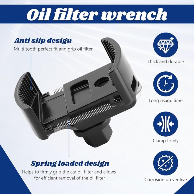 Professional 2-Jaw Spring-Loaded Oil Filter Wrench, 2-3/8 to 3-1/8 Inch - Image 5