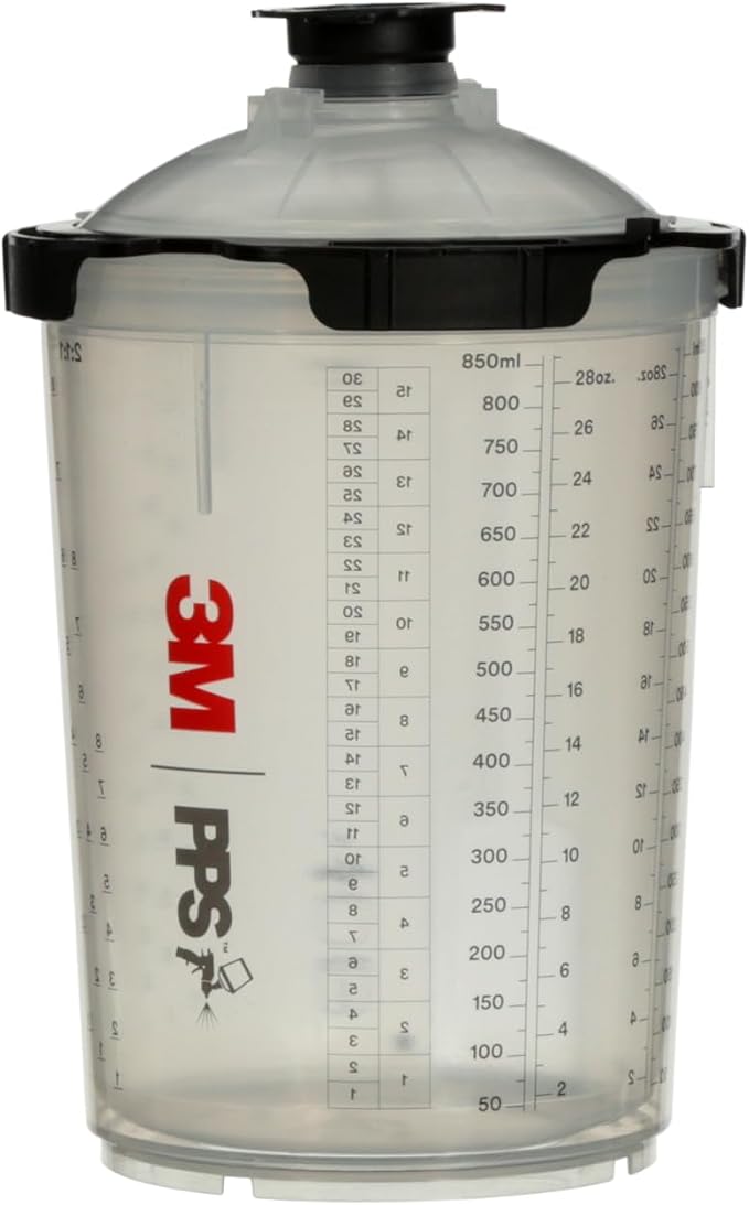 3M PPS 2.0 Spray Gun Cup, Lids and Liners Kit, 28 Ounces, 200-Micron Filter - Image 12