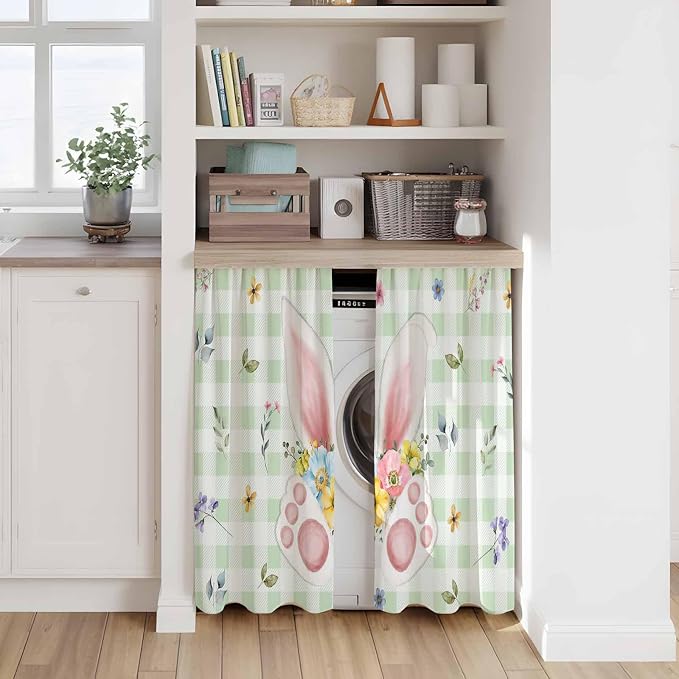 Easter Kitchen Curtains 54 Inch Long 2 Panel Set, Rod Pocket Window Curtains - Image 7